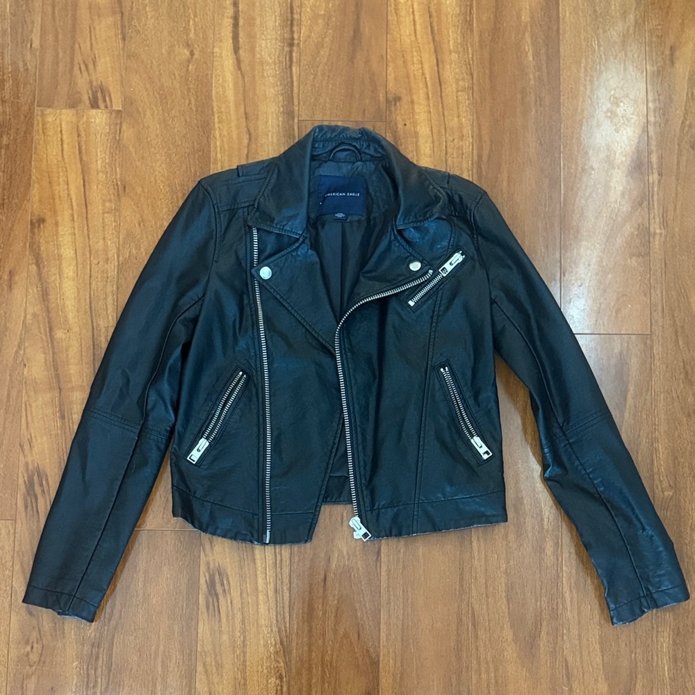 American Eagle Outfitters Black Leather Jacket